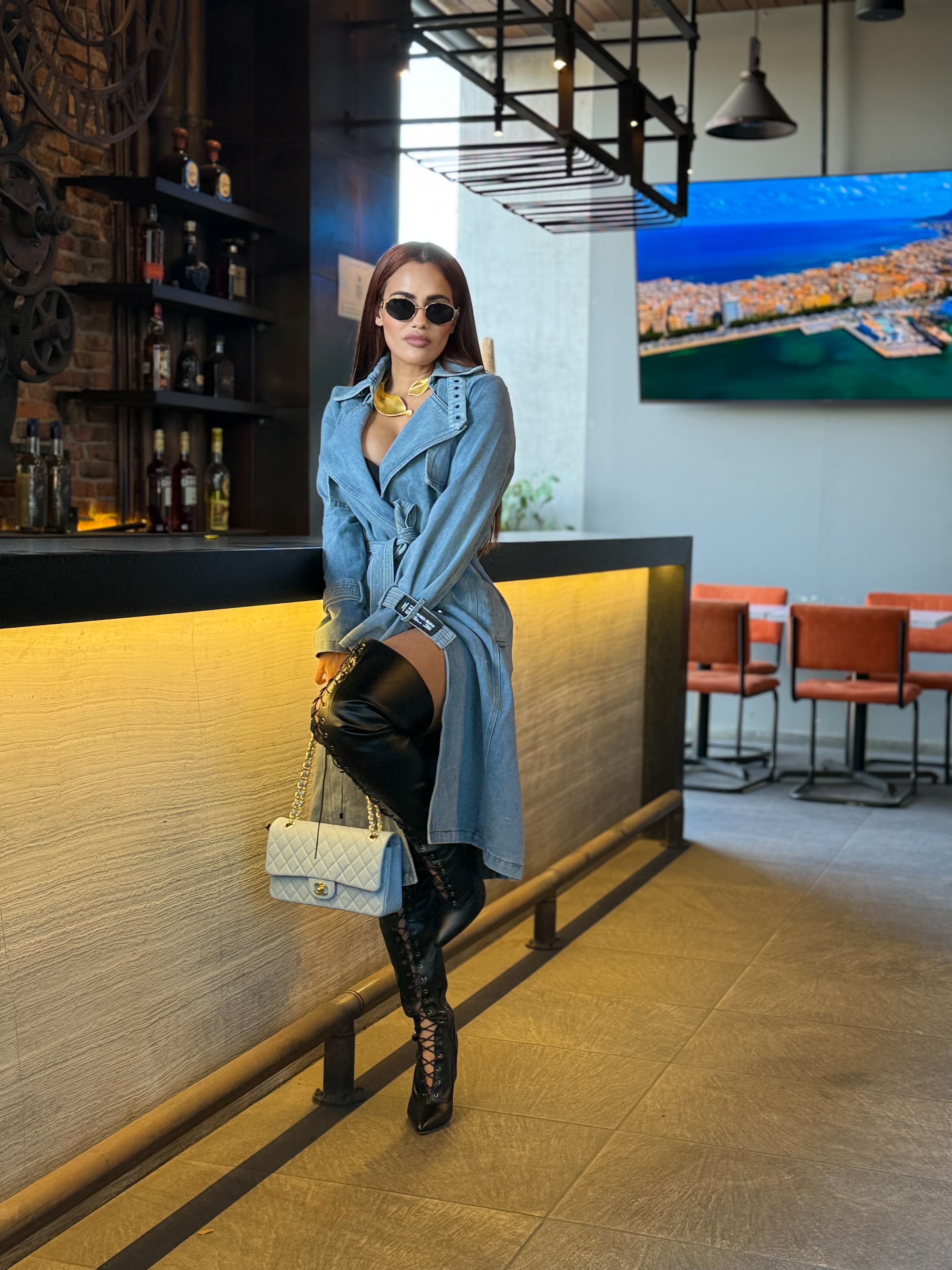 Gabardina de mezclilla